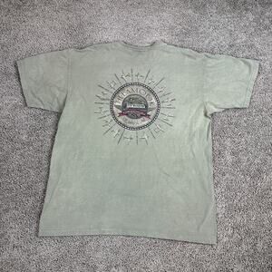 Tillamook Air Museum Shirt Mens Large Green Gray Oregon Prairie Mountain Casual